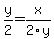 y/2 = x/2y