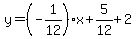 y=(-1/12)x+5/12+2
