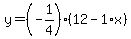 y=%28-1%2F4%29%2812-1%2Ax%29