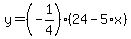 y=%28-1%2F4%29%2824-5%2Ax%29