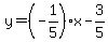 y=(-1/5)x-3/5