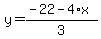 y=%28-22-4%2Ax%29%2F3