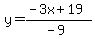 y=%28-3x%2B19%29%2F%28-9%29