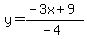 y=(-3x+9)/(-4)