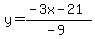 y=%28-3x-21%29%2F%28-9%29