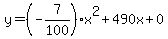 y=%28-7%2F100%29x%5E2%2B490x%2B0