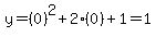 y=%280%29%5E2%2B2%280%29%2B1=1
