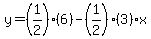 y=%281%2F2%29%286%29-%281%2F2%29%283%29x%29