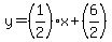 y=(1/2)x+(6/2)