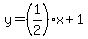 y=(1/2)x+1