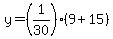 y=(1/30)(9+15)