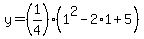 y=%281%2F4%29%281%5E2-2%2A1+%2B5%29