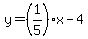 y=%281%2F5%29x-4