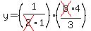 y=(1/cross(2)1)(cross(8)4/3)