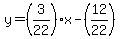 y=(3/22)x-(12/22)