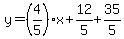y=%284%2F5%29x%2B12%2F5%2B35%2F5