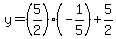 y=%285%2F2%29%28-1%2F5%29%2B5%2F2