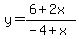 y=%286%2B2x%29%2F%28-4%2Bx%29