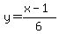 y=(x-1)/6