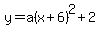 y= a(x+6)^2+2