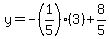 y=-(1/5)(3)+8/5