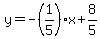 y=-(1/5)x+8/5