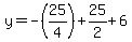 y=-%2825%2F4%29%2B25%2F2%2B6