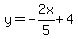 y=-2x%2F5%2B4