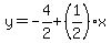 y=-4%2F2%2B%281%2F2%29x
