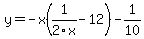 y=-x(1/2x-12)-1/10