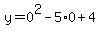 y=0%5E2-5%2A0%2B4