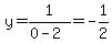 y=1%2F%280-2%29+=-1%2F2