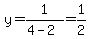 y=1%2F%284-2%29+=1%2F2