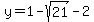 y=1-sqrt(21)-2