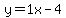 y=1x-4