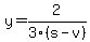 y=2%2F3%28s-v%29