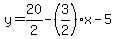 y=20%2F2-%283%2F2%29x-5