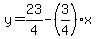 y=23%2F4-%283%2F4%29%2Ax