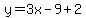 y=3x-9+2
