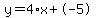 y=4%2Ax+%2B+-5