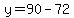 y=90- 72
