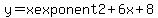 y=x+exponent+2+%2B+6x+%2B8