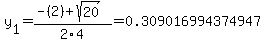 y%5B1%5D+=+%28-%282%29%2Bsqrt%28+20+%29%29%2F2%5C4+=+0.309016994374947
