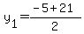 y%5B1%5D+=+%28-5+%2B+21%29%2F2+