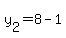 y[2]=8-1