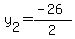 y%5B2%5D+=+%28+-26%29%2F2+