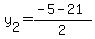 y%5B2%5D+=+%28-5+-+21%29%2F2+
