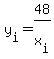 y%5Bi%5D+=+48%2Fx%5Bi%5D