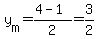 y%5Bm%5D=%284-1%29%2F2=3%2F2