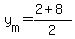 y%5Bm%5D+=+%282+%2B+8%29+%2F+2